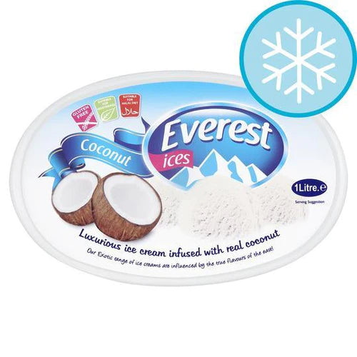 Everest - Frozen Coconut Flavour Ice Cream - 1ltr