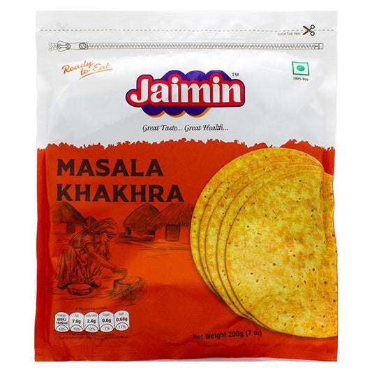 Jaimin Whole Wheat Masala Khakhra (mixed spices flavour wheat snack) 200g