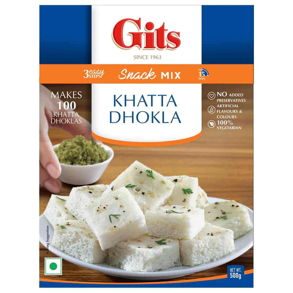 Gits - Khatta Dhokla Mix - (ready to cook savoury rice lentil cake dry mix) - 500g