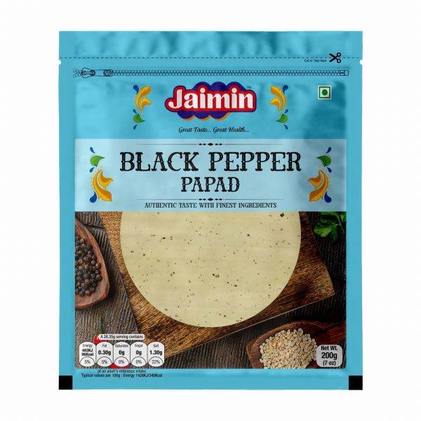 Jaimin Black Pepper Papad 200g