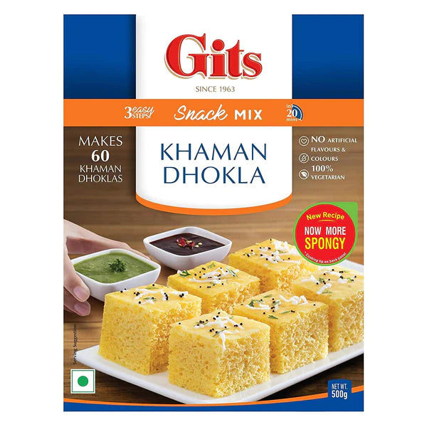 Gits - Khaman Dhokla - (ready to cook savoury garbanzo cake dry mix) - 500g